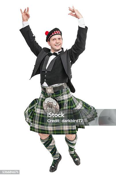 Young Man In Clothing For Scottish Dance Stock Photo - Download Image Now - Kilt, Men, Scotland