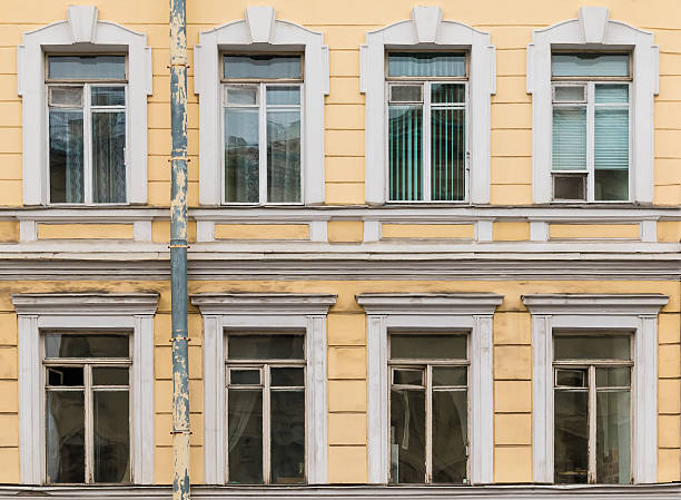 istock Windows in a row on facade of apartment building 536684706