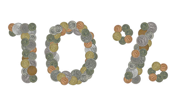 istock Ten percent with old coins 536685004