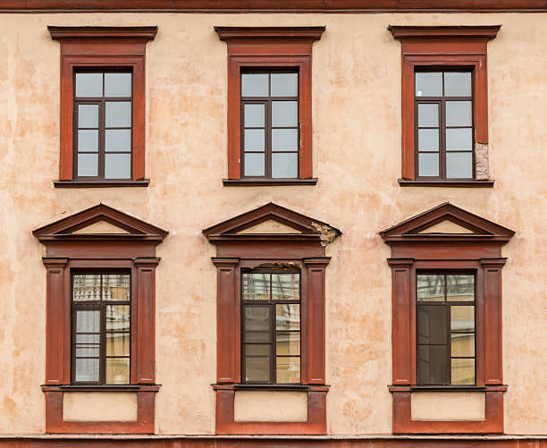 istock Windows in a row on facade of apartment building 536685204