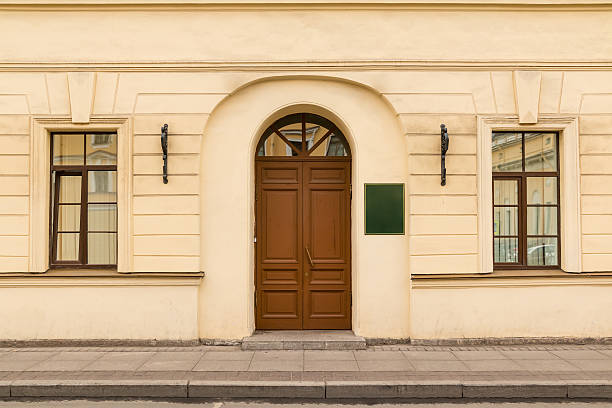 istock Door and windows on facade of office building 536685250