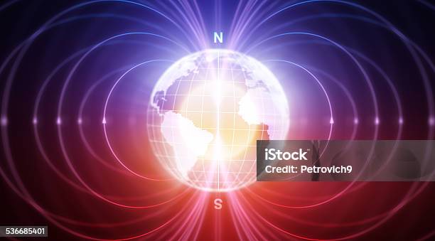 Fields Stock Photo - Download Image Now - Magnetic Field, Planet Earth, Globe - Navigational Equipment
