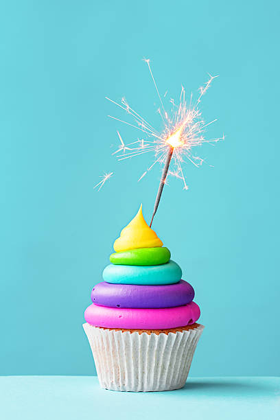 istock Colorful cupcake with sparkler 536685813