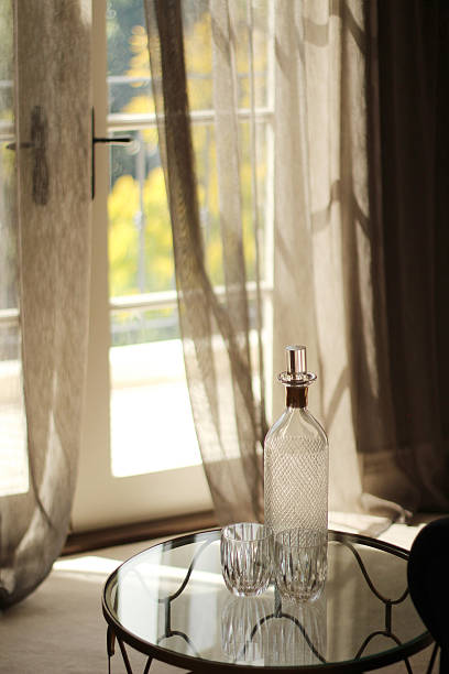 istock Wine Bottle and Glasses on Table near the Veranda 536687956