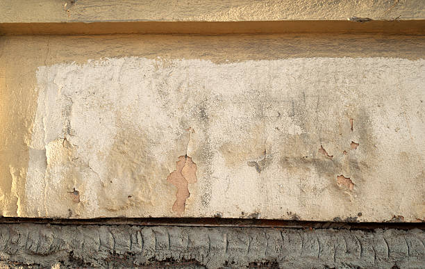 istock Texture of old wall covered with yellow stucco 536719529