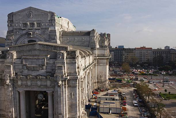 View of the Central Railway station in Milan