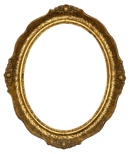 istock Old gilded golden wooden frame with clipping path. 536720085