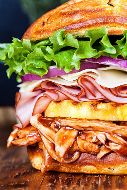 istock Side of Tall Hawaiian Chicken Sandwich 536721629