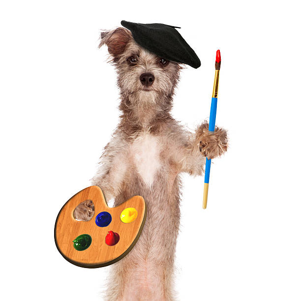 istock Dog Artist With Paint Brush and Palette 536722395