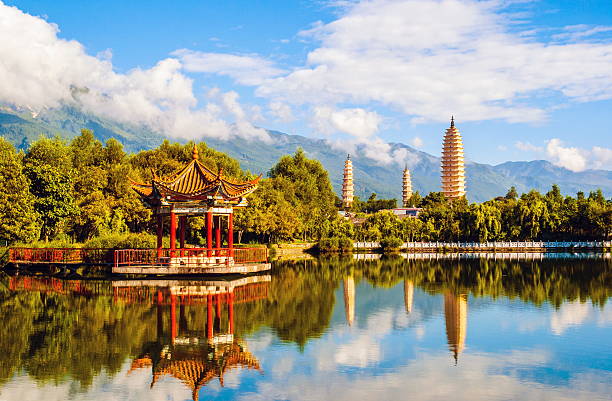 istock Dali three white pagodas and Cangshan Mountain 536723861