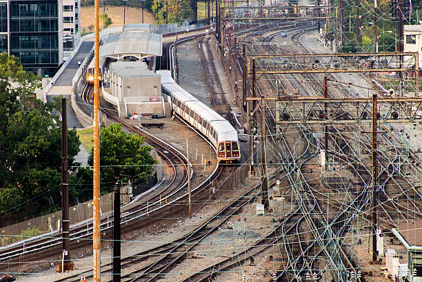 istock Washington, DC -Trains and overhead cables at Union Station 536725025