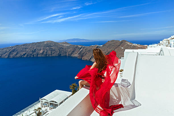 istock Woman in red dress 536726286