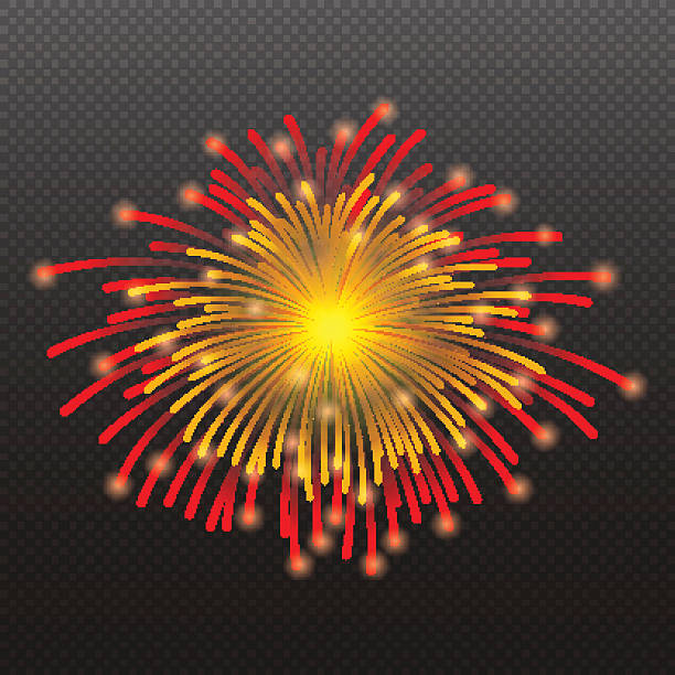 illustrazioni stock, clip art, cartoni animati e icone di tendenza di impostare natalizio di fuoco d " artificio salute esplosione illustrazione vettoriale con sfondo trasparente - firework display pyrotechnics exploding star