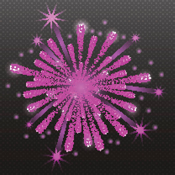 illustrazioni stock, clip art, cartoni animati e icone di tendenza di impostare natalizio di fuoco d " artificio salute esplosione illustrazione vettoriale con sfondo trasparente - firework display pyrotechnics exploding star