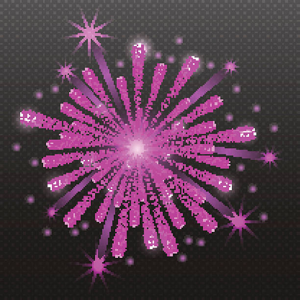 illustrazioni stock, clip art, cartoni animati e icone di tendenza di impostare natalizio di fuoco d " artificio salute esplosione illustrazione vettoriale con sfondo trasparente - firework display pyrotechnics exploding star