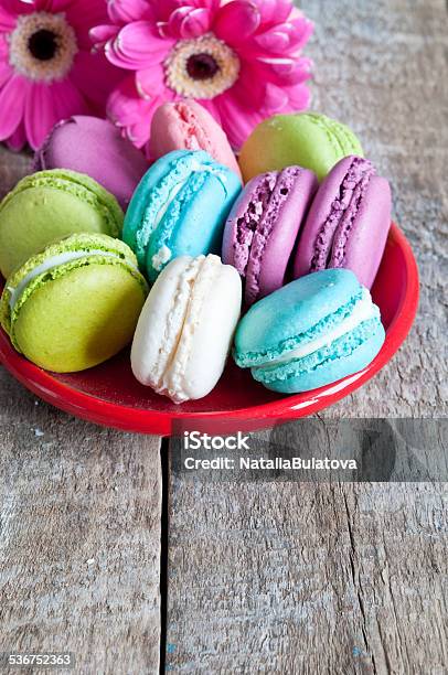 Sweet And Colorful French Macaroons Stock Photo - Download Image Now - 2015, Backgrounds, Baked Pastry Item