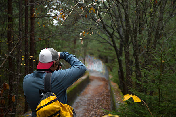 istock Photographer composes picture in camera 536754373