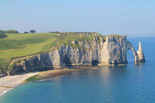 istock Cliffs of Etretat, France 536759682
