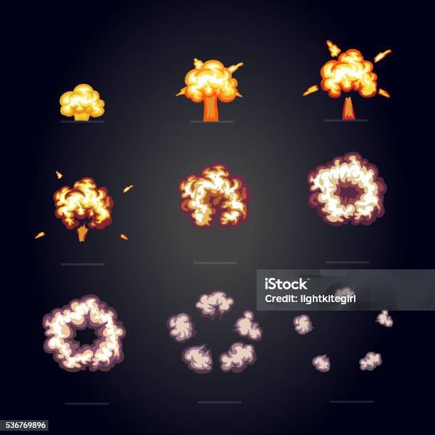 Cartoon Shadow Exploding Cartoon Explosion Effect With Smoke Boom Explode Flash Comic Frame ...