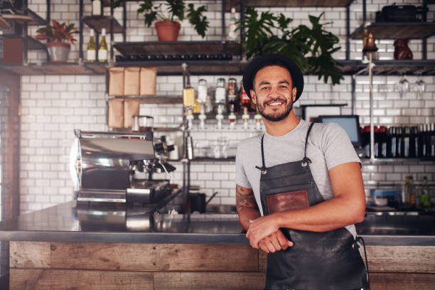 istock Proud coffee shop owner at the counter 536773606