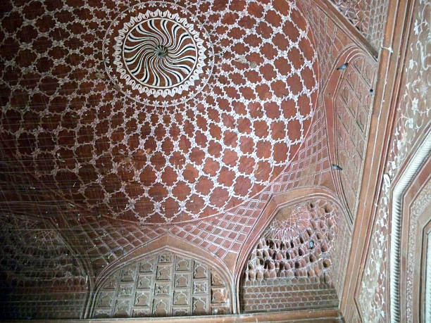 hermoso taj mahal - marble geometric shape spirituality travel destinations fotografías e imágenes de stock