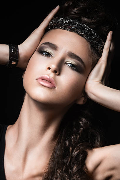 istock Beautiful dark-haired girl with bright makeup 536776409
