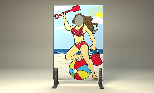 3d rendering of carnival cutout where you put your head in the hole for the photo.