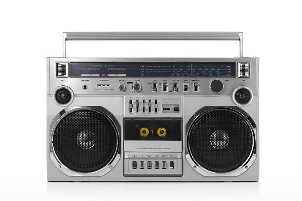 Retro ghetto blaster isolated on white with clipping path Retro ghetto blaster isolated on white with clipping path boom box stock pictures, royalty-free photos & images