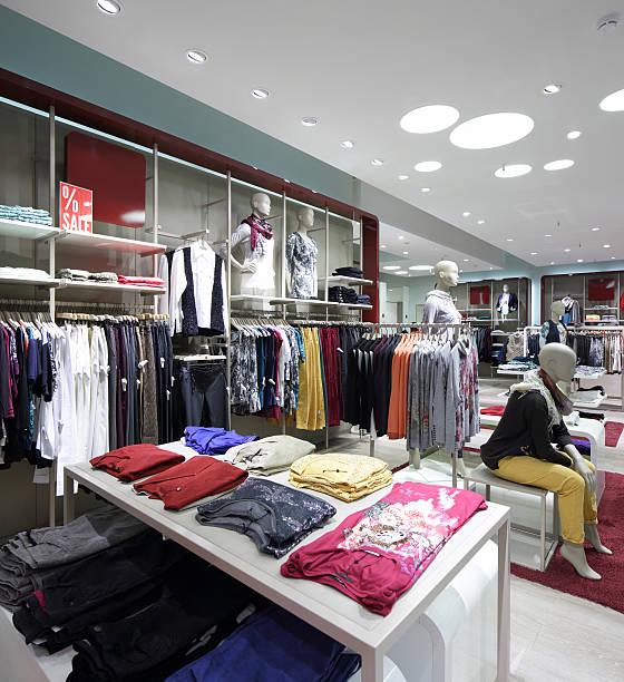 istock brand new interior of cloth store 536778421