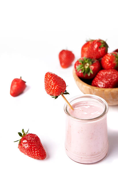 istock strawberry yoghurt and bowl od strawberies 536781140