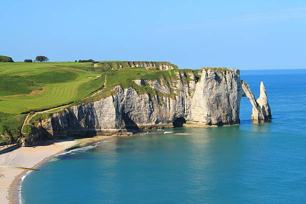 istock Cliffs of Etretat, France 536792100