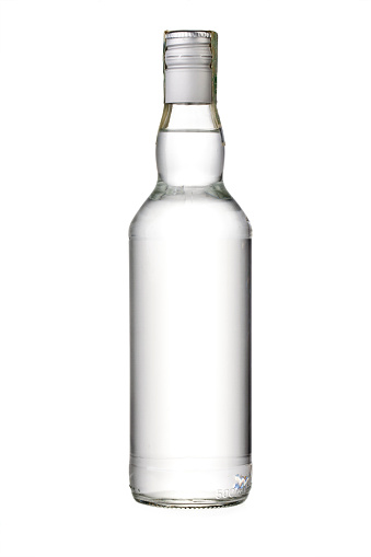empty bottle of vodka or other alcohol