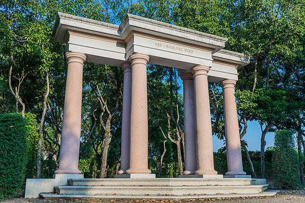 istock Stone pillars in the garden 536811469