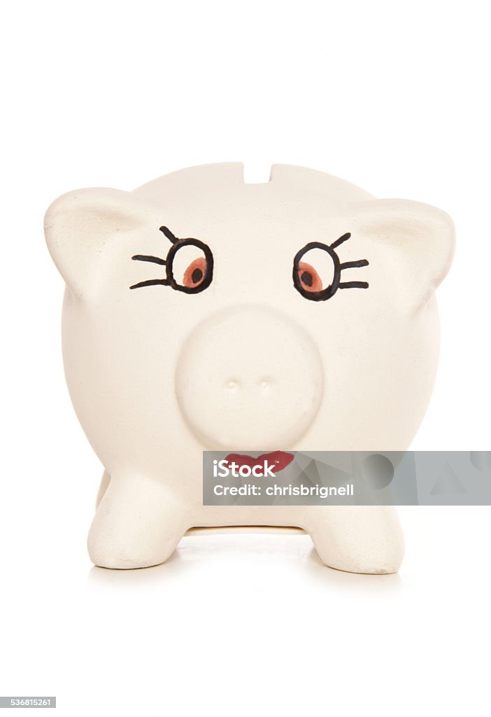 Mrs piggy bank Mrs piggy bank studio cutout 2015 Stock Photo
