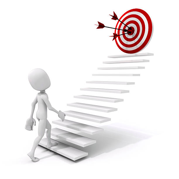 istock 3d man climbing on a stair to success 536831551