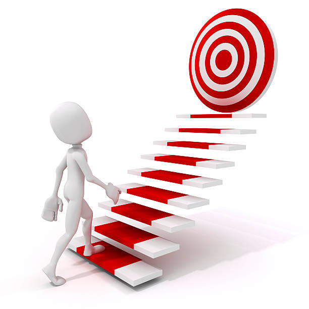 istock 3d man climbing on a stair to success 536831561