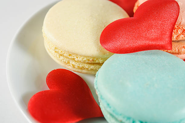 istock macaroons and hearts on a plate 536832397