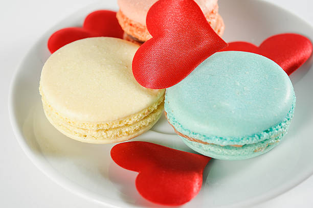istock macaroons and hearts on a plate 536832401