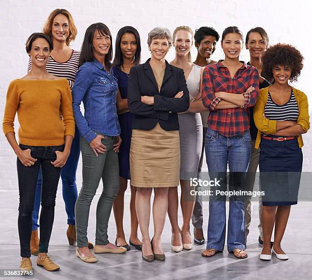 Women United Stock Photo - Download Image Now - Women, Group Of People, White Background
