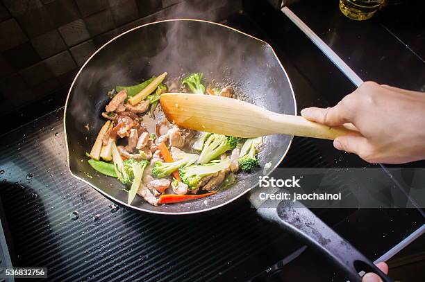 Fried Mixed Vegetables Cooking Stock Photo - Download Image Now - Frying Pan, Stir-Fried, Vegetable