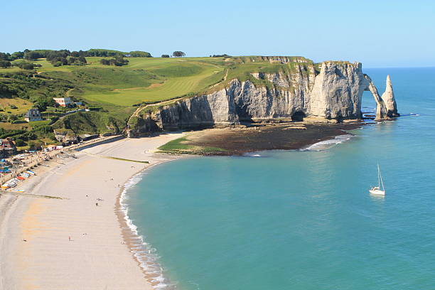 istock Cliffs of Etretat, France 536833446