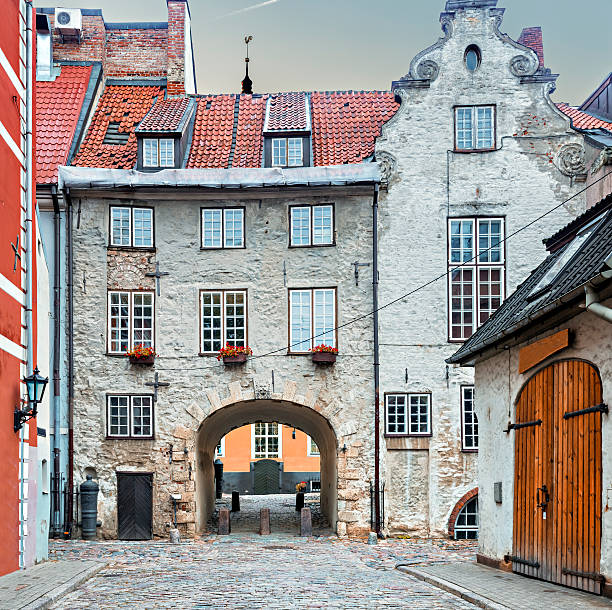 istock View on medieval street and arch in Old Riga , Latvia 536837418
