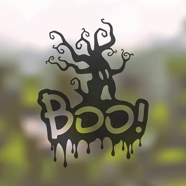 Vector illustration of boo icon on blurred background