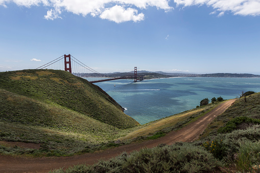 Marin Headlands bridge view hillsides at Golden Gate National Recreation Area