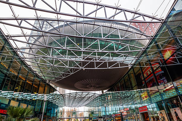 Zoetermeer, Netherlands - April 22, 2016: shopping center Spazio with unidentified people. From villages with 10,000 inhabitants Zoetermeer grew up after 1962 to a city with 100.000 inhabitants 1991