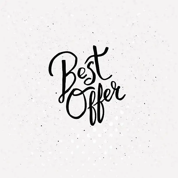 Vector illustration of Handwriting Design for Best Offer Concept