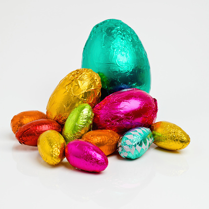 Studio shot of a dazzling array of multicolored easter eggs wrapped in foilhttp://195.154.178.81/DATA/istock_collage/0/shoots/783767.jpg