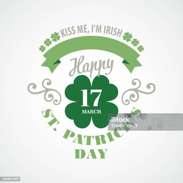 Typography St Patricks Day Vector Illustration Stock Illustration - Download Image Now - 2015, Celebration, Celtic Style