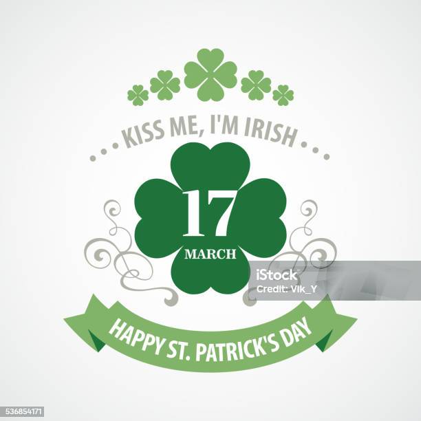 Typography St Patricks Day Vector Illustration Stock Illustration - Download Image Now - 2015, Arts Culture and Entertainment, Celebration