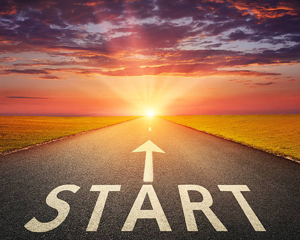 istock Concept for a new beginning with a sign start 536854465
